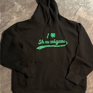 Black Hoodie with Green Print